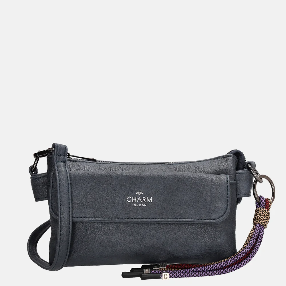 Charm London Tottingham crossbody tas S blauw bij Duifhuizen